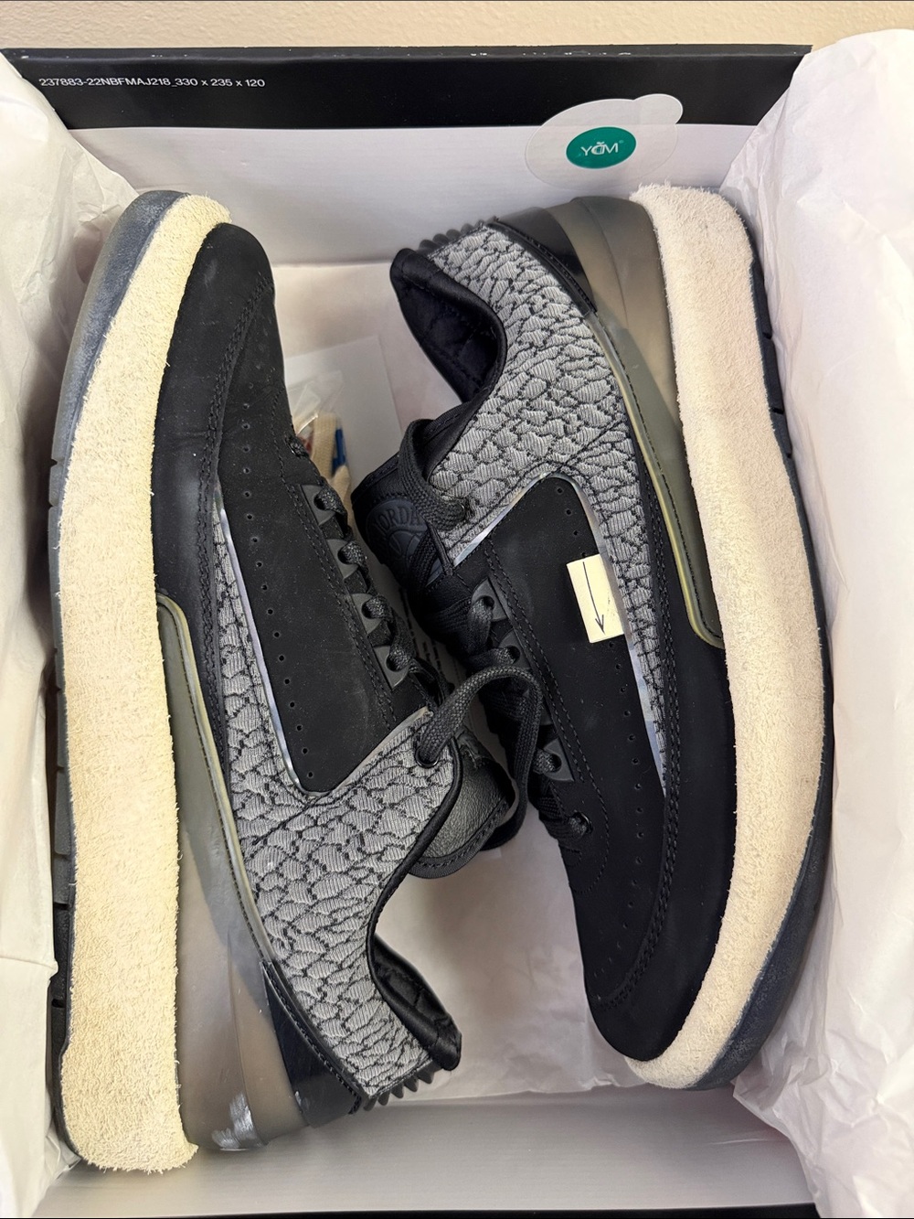Jordan 2 low Black and Gray Low-Top Sneakers